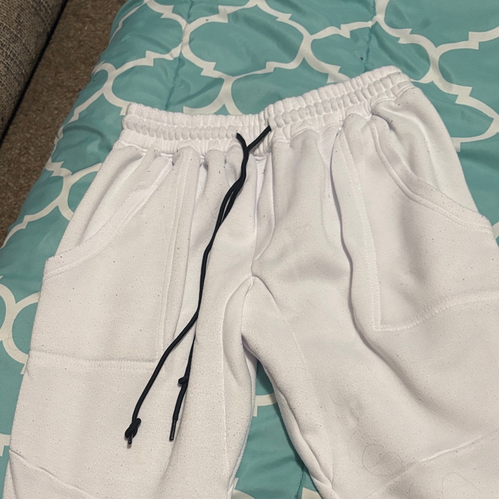 Mens White Jogger Pants